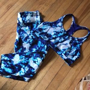 Calvin Klein Performance Blue Tye Dye short out set